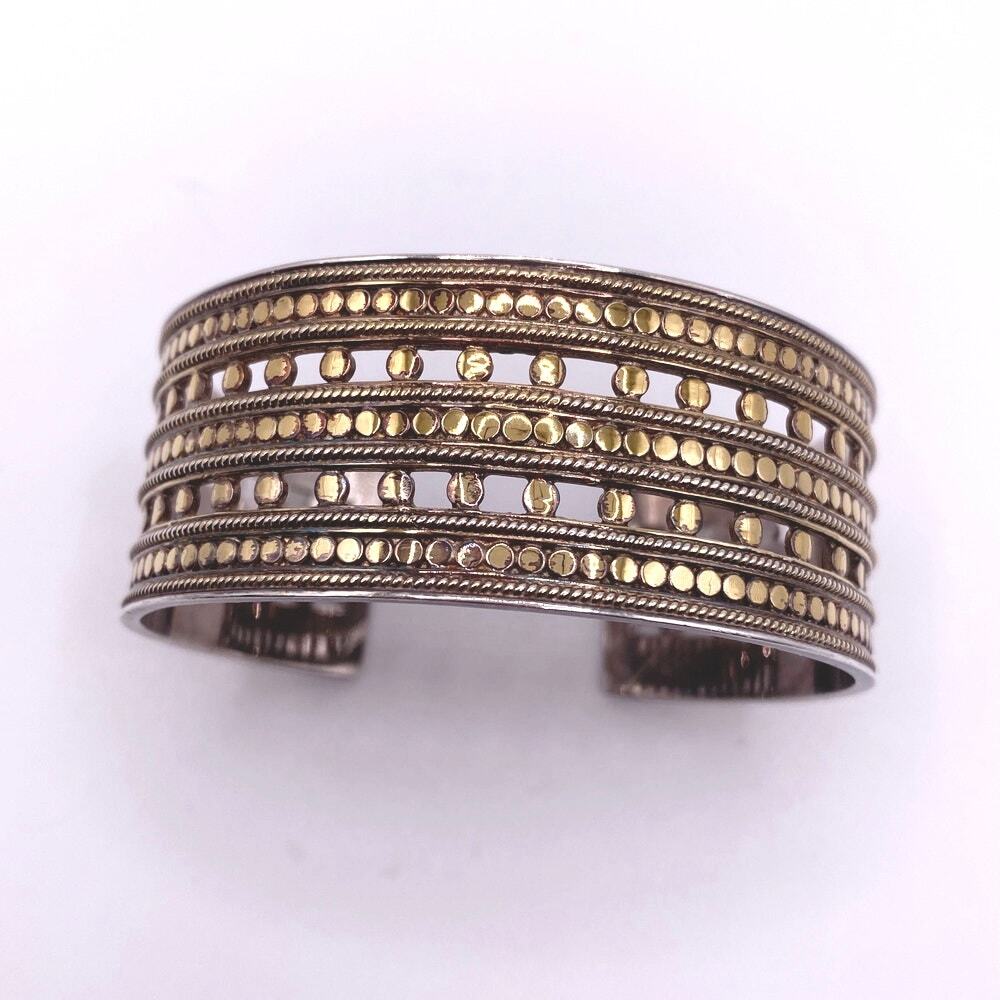 Anna Beck Sterling Silver Open Cuff with Gold Vermeil Dots